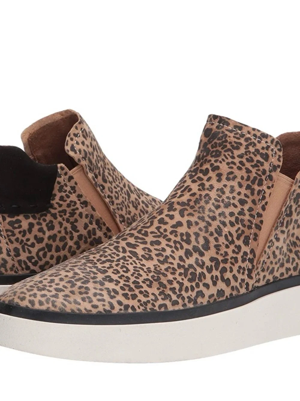 Dolce Vita Leopard-Print Slip-On Sneakers with Black Heel Accent